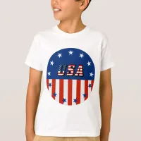 USA - American Flag and Stars in Circle Shirt