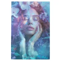 *~* Spirit Woman Spiritual Mediation FLORAL SC4 Metal Print