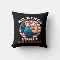 No Kings Oligarchy Retro Classic Throw Pillow