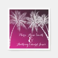 OMBRÉ PINK TROPICAL PALMS NAPKINS