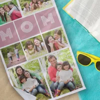 9 Photo Collage Mom Mother's Day Beach Towel