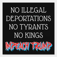 No Tyrants | No Kings | Anti-Trump Sign