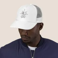 Custom Carlos Boat Works LLC Logo White and White Trucker Hat