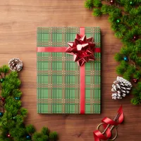 Pretty Christmas Plaid Green and Red Wrapping Paper