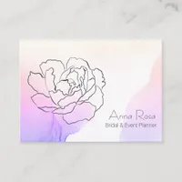 *~* Floral Rose Lavender & Pink Pastel Watercolor Business Card