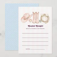 Coastal Cowgirl Pink Preppy Coquette Bachelorette Advice Card