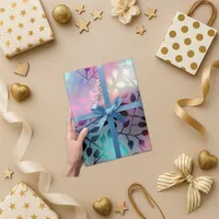 Vibrant Dark Background Colorful Leaf Wrapping Paper