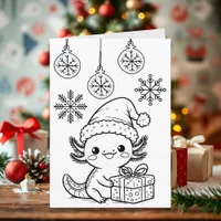 Axolotl Coloring Page | Christmas Card
