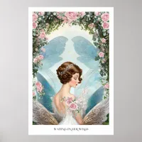 Dreamy Vintage Inspired Rose Fairy  Poster