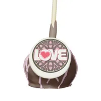 Pink Chocolate Tribal Mandala Love Cake Pop