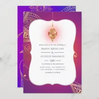 Gold Foil Arabian Bollywood Wedding Invitation