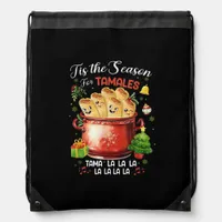 Tis Season For Tamales Christmas Mexican Food Drawstring Bag