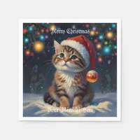 A Merry Festive Christmas Holiday  Napkins