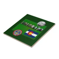 Colorado Picture Text, Flag, Seal, Quarter, Map Ceramic Tile