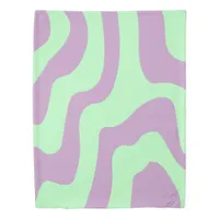 Pastel Purple Green Abstract Line Shapes Duvet Cover