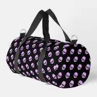 Cute Goth Pink Skulls Duffle Bag