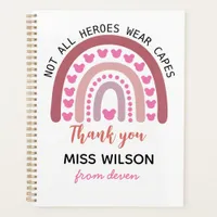 Modern watercolor rainbow teacher thank you  planner
