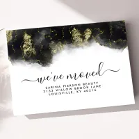 Black And Gold Watercolor Ink Moving Announcement