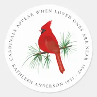 Cardinal Remembrance Classic Round Sticker