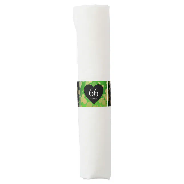 Elegant 66th Titanite Wedding Anniversary Monogram Napkin Bands