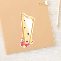 Harp With Flowers, Pretty Harpist Sticker