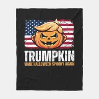 Donald Halloween - Trumpkin Make Halloween Spooky  Fleece Blanket