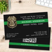 Border Patrol Thin Green Line Military Police Logo Business Card