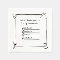 Bikinis, Martinis, Pajamas, Prosecco Bachelorette  Napkins