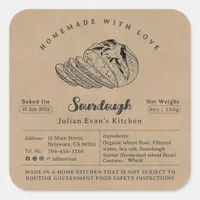 Rustic Sketch Homemade Sourdough Cottage Law Label