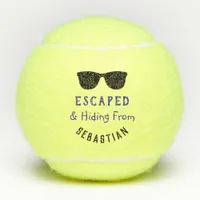 Cool Humor Escaped & Hiding Funny Personalized  Tennis Balls