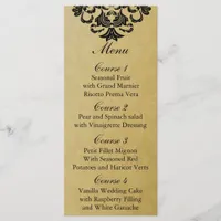 black gold Wedding menu