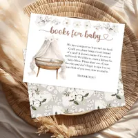 Books for Baby Shower Card Neutral Boho Floral