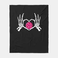 Skeleton Hands Heart Sign Funny Pickle Valentine's Fleece Blanket