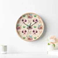 Adorable Dog Pattern  Clock
