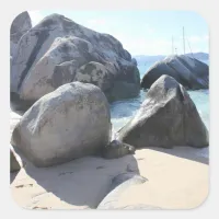 The Baths on Virgin Gorda, BVI Square Sticker