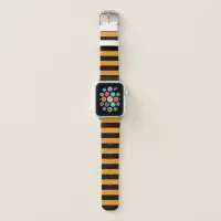 Halloween Witch Orange Black Striped Apple Watch Band