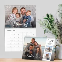 Modern Family Photos Script Overlay 2024 Calendar