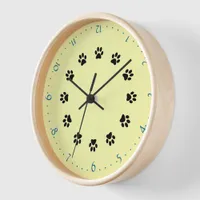 Clock - Paw Prints and Numerals