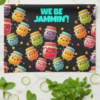 Funny Joyful Jumping Jars of Jubilant Jam Kitchen Towel