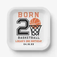 Born 2 Basketball | Sports Boy's 2nd Birthday Paper Plates