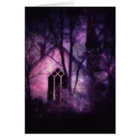 Abandoned Church Purple Night Sky Digital Art