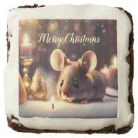 Cute mouse celebrates Christmas, custom  Brownie