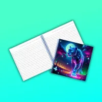 Moon and Panther Holographic Neon Colorful | Notebook