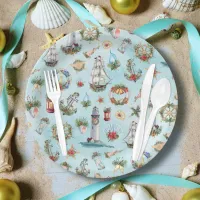 Beach Theme Nautical Christmas Coastal Paper Plates