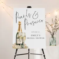 Elegant Pearls Prosecco Welcome to Bridal Shower Foam Board
