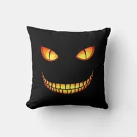 Scary Eyes and Crazy Smile Halloween  Throw Pillow