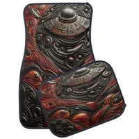 Mysterious UFO Encounter in a Celestial Landscape Car Floor Mat