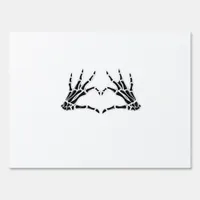 Skeleton Heart Hands Sign Halloween Costume Retro 
