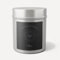 Chic Black Holographic Intention Candles Label