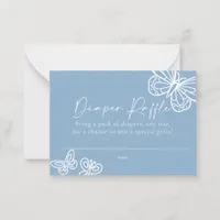 Blue Diaper Raffle Boho Baby Shower Card 